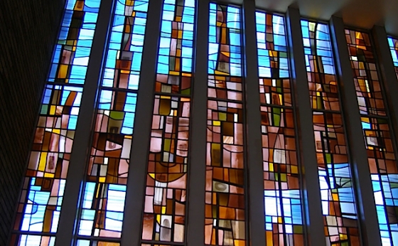 Chapel windows by Jean-Jacques Duval at Jean-Jacques Duval's Connecticut Synagogue.